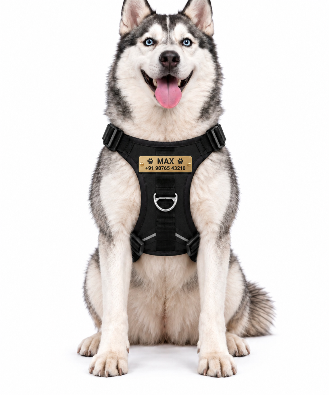 Premium Customizable Dog Harness with Personalized Name & Phone Number | Adjustable No-Pull Pet Vest Harness