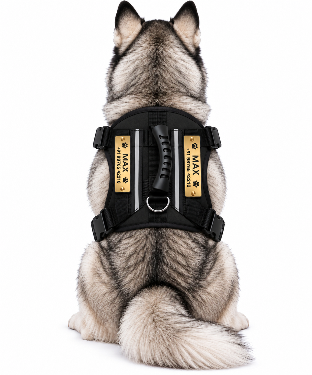 Premium Customizable Dog Harness with Personalized Name & Phone Number | Adjustable No-Pull Pet Vest Harness