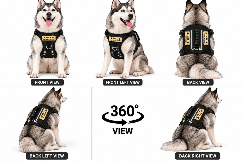 Premium Customizable Dog Harness with Personalized Name & Phone Number | Adjustable No-Pull Pet Vest Harness