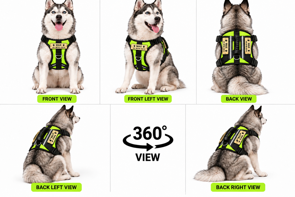 Premium Customizable Dog Harness with Personalized Name & Phone Number | Adjustable No-Pull Pet Vest Harness