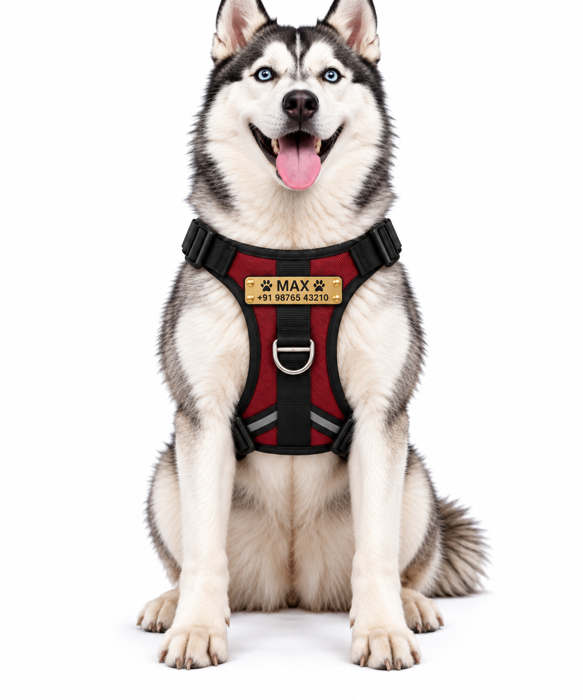 Premium Customizable Dog Harness with Personalized Name & Phone Number | Adjustable No-Pull Pet Vest Harness