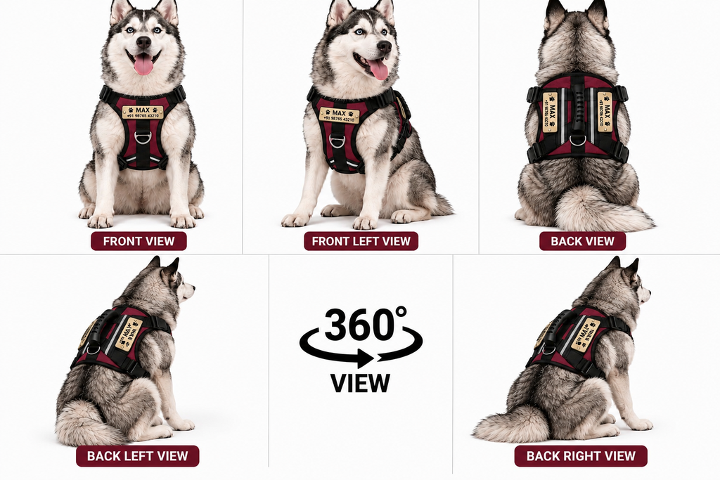 Premium Customizable Dog Harness with Personalized Name & Phone Number | Adjustable No-Pull Pet Vest Harness