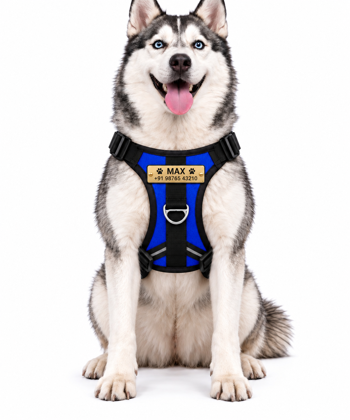 Premium Customizable Dog Harness with Personalized Name & Phone Number | Adjustable No-Pull Pet Vest Harness