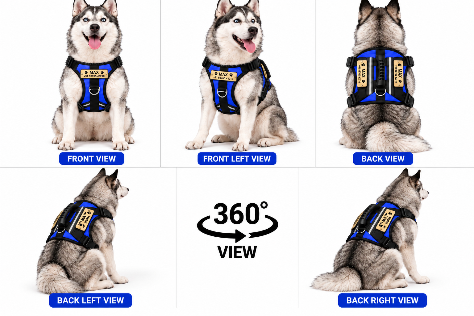 Premium Customizable Dog Harness with Personalized Name & Phone Number | Adjustable No-Pull Pet Vest Harness